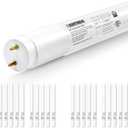 PARMIDA 20-Pack 4FT LED T8 Hybrid Type A+B Light Tube, 18W, Plug & Play or Ballast Bypass, Single-Ended OR Double-Ended Connection, 2200lm, Frosted Cover, T8 T10 T12, UL - 5000K