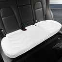 Car Seat Cover Luxury Nappa Leather Rear Seat Cover for Tesla Model Y Back Car Seat Bottom Protector, Heavy Duty Seat Cushion Without Backrest (White STG)