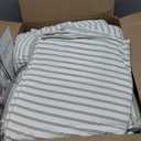 Queen Size Comforter Set Striped Soft Luxury Washed Microfiber Jacquard 3 Pieces Bedding, Sage Green Vertical Ticking Stripes Pattern Comforter with 2 Pillowcases Breathable Durable Comfy