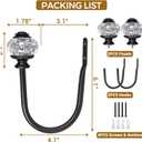 2 Pack Black Curtain Holdbacks, USFOOK Decorative Drapery Tiebacks (2 Pack/1 Pair), Curtain Tie Back Hooks for Wall with Translucent Finials (6.1" L x 4.1" W)
