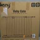 keny 29"-42.5" Baby Gate for Stairs, Auto Close Safety Dog Gate, Pressure Mounted Easy Walk Through Pet Gate for Doorways, Durable Stair Gate, 30" Tall, White