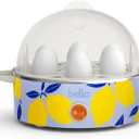 bella Electric Egg Cooker, 7 Eggs Capacity Tray, Single Stack, for Poached, Scrambled, Hard, Medium & Soft Boiled Eggs, Omelets and Steamed Dumplings, Auto Shutoff, 360 Watt, Blue Lemon Drop