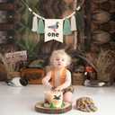 HGFC Duck 1st Birthday Highchair Banner Decorations - First Birthday High Chair Banner - Duck Hunting Theme Party Supplies - Duck Embroidery Tassel Garland - Mallard Duck Wood Bead Tassel Party Banner, Green