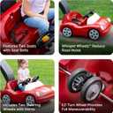 Step2 Side-by-Side Push Around Roadster, Kids Push Car, 2 Seat Ride On Car, Seat Belts & Horn, for Toddlers 1.5-4 Years Old, Red