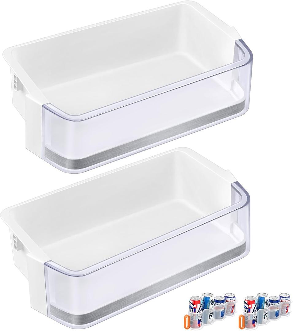 [2 PACK] UPGRADED DA97-13805B Refrigerator Door Shelf Bin Compatible with Samsung Fridge Door Shelf Replacement RF28HFEDBSR RF28HFEDTSR RF28HFEDBSG RF28HFEDTSG PS9604332 AP5915161 Right Door Bin Shelf