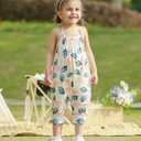 RAISEVERN Toddler Girls Halter Backless Romper Baby Kid Jumpsuit Pants Clothes with Pocket Size 1-6 T (Green)