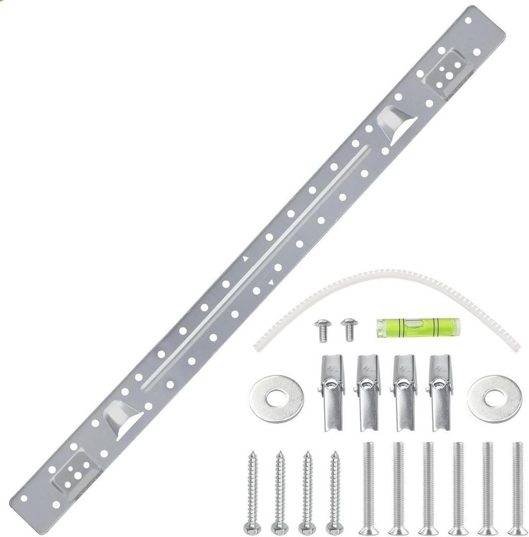 W10440498 W11025649 Microwave Mounting Plate Microwave Bracket Wall Mount Bracket Replacement for Whirlpool Amana Maytag Microwave Bracket Replaces AP6245752 PS12074431 W10821385, Length 29.6 in (microwave wall mount kit(with hardware screws bolts))