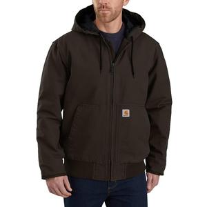 Carhartt Men's Washed Duck Active Jac (Dark Brown), Small
