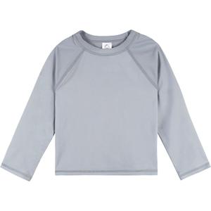 Gerber Unisex Baby Toddler UPF 50+ Long Sleeve Rashguard Swim Shirt (3-6 Months, Grey)