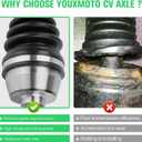 Youxmoto 2PCS Front CV Axle for Polaris 2010-2017 Ranger 6x6 800; 2010-2014 Ranger 800 Crew EFI (NON Mid-Size); 2010-12 Ranger 800 XP; 2009 Ranger 4x4 500; 700 XP/HD; Drive Half Shaft 1332606 1332856