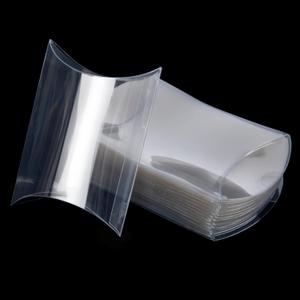 ISKYBOB 50 Pack Clear Plastic Pillow Boxes for Favors, Mini Pillow Gift Boxes for Candy Treats Transparent Packing Box 4x2