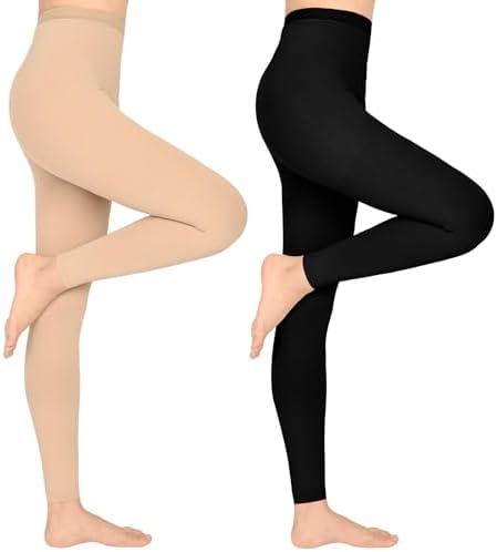 WEGITCS 2 Pairs 15-20 mmHg Compression Pantyhose for Women, Closed Toe Compression Stockings, Waist High Opaque Compression Tights for Varicose Veins, Swelling, Teacher, Doctor, M/L