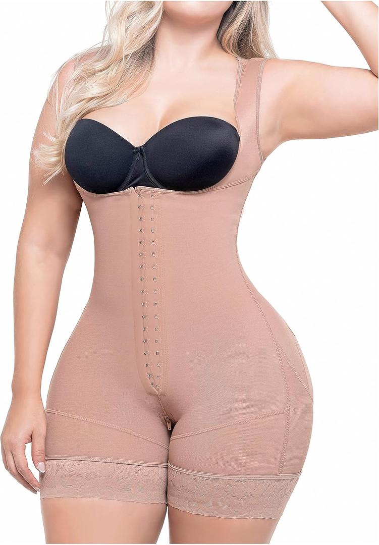 Sonryse Shapewear for women Fajas Colombianas Moldeadoras | Stage 2 Faja Control Shapewear after Tummy Tuck and Liposuction (Small, Mocha - Mid Tight 2 Levels Closure - 211bf)