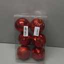 6 Pcs Extra Large Mercury Christmas Ball Ornaments 4" Red Christmas Hanging Ornaments Plastic Shatterproof Glitter Winter Vintage Mercury Balls Xmas Tree Decorations for Xmas