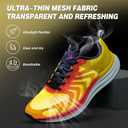 Men's Orthopedic Road Running Shoes: Comfortable Casual Arch Support Plantar Fasciitis Walking Sneakers for Flat Feet, Orthotic Outdoor Gym Work Sports Tennis Shoes for Foot and Heel Pain Relief (11, W3-yellow)