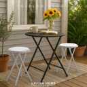 Lavish Home Folding Stool - Set of 2 Counter Height Bar Stools 24-Inch Backless Folding Chairs with 225lb Capacity for Kitchen, Rec Room, or Game Room (White)