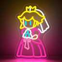 Princess Neon Sign for Wall Decor Dimmable Peach Neon Light for Bedroom Game LED Light for Girls Nursery Living Room Cute Fairy Tale Princess Decor Birthday Gift for Kids Size14.3 * 9.4In (P319)