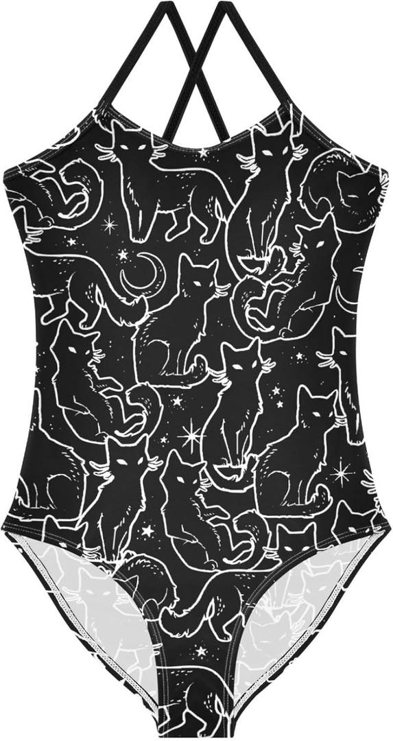 CaTaKu Girls One Piece Swimsuits Hawaiian Toddler Bathing Suit for Girls Kids Swimwear Multicolora2, 7-8 Years