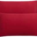 FLXXIE 2 Pack Microfiber King Pillow Cases, 1800 Super Soft Pillowcases with Envelope Closure, Wrinkle, Fade and Stain Resistant Pillow Covers, 20x36, Wine Red