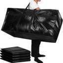 4 Pcs 66 Gallon Large Moving Bags with Zipper and Handles Foldable Storage Duffle Bags Heavy Duty Extra Large Totes for College Dorm Travel Clothes Blankets Bedding Moving(Black)
