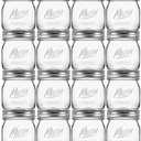 Esrentle 16 Pack 8 oz Mason Jars with Regular Airtight Lids - Glass Canning Jars 8 oz, Mini Mason Jars for Jam, Jelly, Honey, Overnight Oats, Party Favors, Shower Favor, Separable Lids