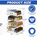 Cinnvoice 12"x12"x24" Acrylic Display Case with Lock for 50ml Mini Liquor Bottles Retail Commercial Countertop Rack Adjustable Dividers for Mini Bottles Alcohol