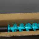 Zunate Ice Auger for Fishing - 6-inch 2-Blade Drill with Locator, Deep Water Use (Blue)