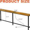 70" Narrow Sofa Table with Outlet (2 AC Outlets & 2 USB Ports), Behind Couch Table with Charging Station, Long Skinny Console Table for Living Room, Entryway and Hallway (Rustic Brown), 70.8"W x 5.9"D x 31.1"H