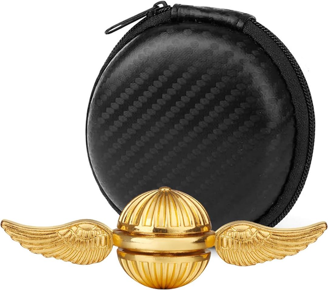 Umnodobn Gold Fidget Spinner Magic Orb Anxiety Toys Stress Relief Reducer Spin Fidgets Hand Bearing Tri Spinner Finger Spinners Toy Focus Fidgeting Restless Novelty Gift for Adults Kids