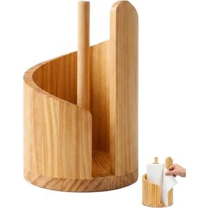 Wooden Paper Towel Holder, for countertop Decoration, Holds Mega Roll., 30 cm × 21 cm