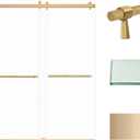 Transolid BYPT608010C-BK-CB Brooklyn 58-60 in. W x 80 in. H Frameless Bypass Shower Door in Champagne Bronze Featuring Exclusive TrueMotion Technology with Clear Glass Glass
