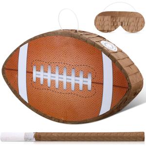 Football Piata, Sport Themed Birthday Party Supplies Small Piata Birthday with Piata Stick and Eye Mask for Boy Girls Baby Shower Sport Birthday Party Favors Decorations, 16.54 x 10.04 x 2.99 Inch
