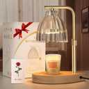 Birthday Gifts for Women Candle Warmer Lamp with Adjustable Height, Timer & Dimmer, Birthday Gifts for Women, Elegant Gift Box & Greeting Card, Candle Lamp with 2 Bulbs for Home Decor/Bedroom/Office (Clear)
