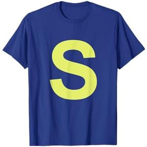 Chipmunk Halloween Carnival Group Costume Letter S Shirt Blu T-Shirt size L
