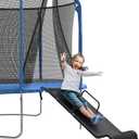 Universal Trampoline Slide 60" * 20" Slide with 2 Iron Plasticized Handles Buffer Bottom Wear-Resistant Fabric Safety Ladder for Kids and Toddle