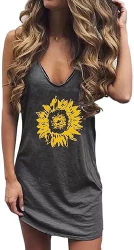 Live Simple Coconut Tree Sleeveless Dress Sunshine Sand Beach Women's Summer Casual V Neck Mini Dress M