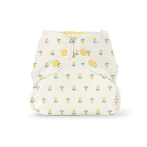 Esembly Cloth Diaper Cover - Reusable Swim Diaper, Waterproof, Breathable - Adjustable Outer Layer Over Absorbent Inner for Blowout Protection - Buds, Size 1 (7-17 lbs)