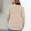 TFSDOD Plus Size Women Blouses 3/4 Sleeve Long Sleeve V Neck T Shirts Summer Business Casual 1X-5X
