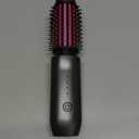 Cordless Hair Curling Iron Brush, Travel Hot Straightener Comb Curl Brush, 3-in-1 Portable Curling Iron Cordless Wand, USB Rechargeable Curling Wand-Blush(Gray)