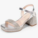 DREAM PAIRS Girls Sandals Open Toe Low Block Chunky Heels Sandals Party Dress Pumps Shoes for Little Big Kid 36