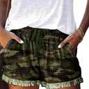 YOCUR Womens Lightweight Shorts Casual Baggy Trendy Hot Pants Elastic Waist Drawstring Comfy Shorts, S