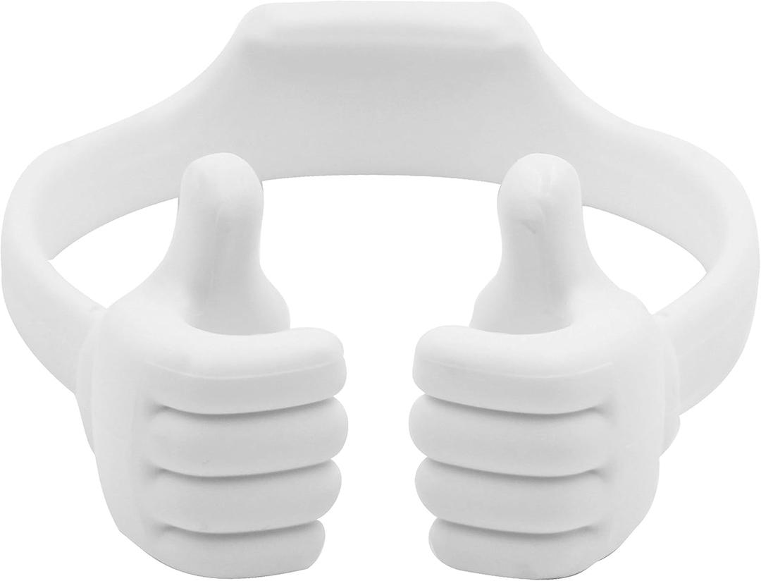 Honsky Thumbs-up Cell Phone Stand Holder, Tablet Stand Cradle for Desk Desktop Smartphone Cellphone Mobile Phone Tablets  Universal Adjustable Flexible, White