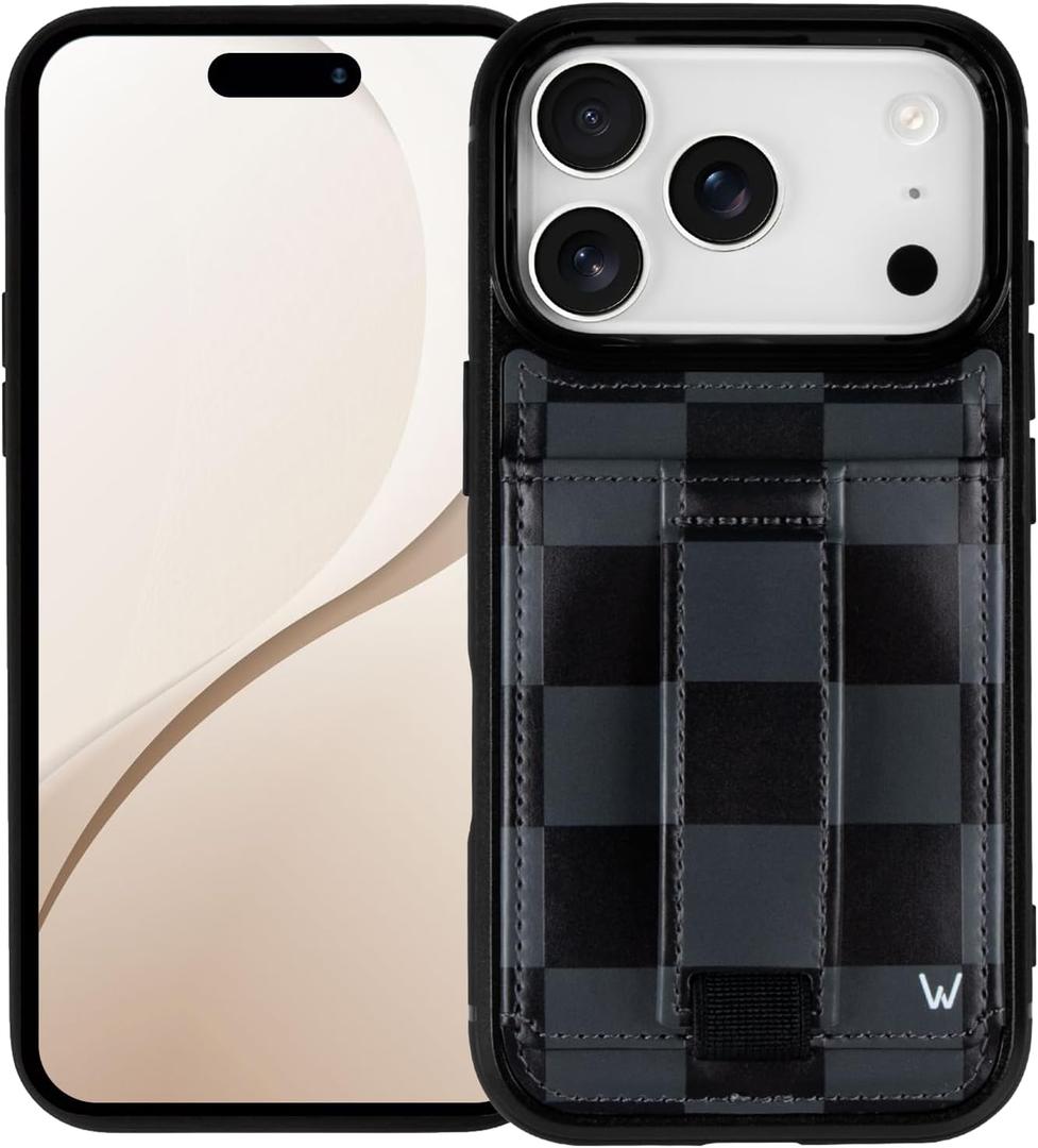 Walli Cases for iPhone 17 Pro Case Aesthetic Wallet Phone Case Card Holder, Securely Holds up to 2 Cards - Cute, Trendy Phone Cover for Women, fits iPhone 17 Pro, with Kickstand & Finger Strap