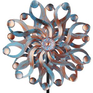 DREAMSOUL 22" Large Wind Spinners Outdoor, Outdoor Metal Kinetic Wind Spinners for Yard and Garden (Blue(22 inch))