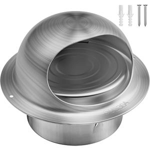 Dryer Vent Cover Outside 4 Inch with Damper,Hon&Guan Round Wall Vent Cover Dryer Exhaust Vent-304 Stainless Steel