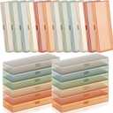 Fainne 24 Pcs Plastic Pencil Case Bulk Pencil Boxes Plastic Stationery Case Frosted Pen Box Pen Holder with Hinged Lid Snap Closure for Office(Single Layer,Morandi Colors,7.09 x 2.36 x 0.98 Inch)