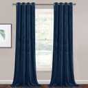 StangH 120 inches Velvet Curtains - Navy Blue Blackout Window Drapes Luxury Decor Extra Long High Ceiling to Floor Tall Curtains for Living Room/Villa/Hotel Large Window, W52 x L120, 2 Panels