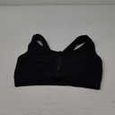 Womens Zip Front Sports Bra Wireless Post-Surgery Bra Racerback Yoga Sports Bras (Medium, Black)