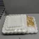 5 Pack Dessert Table Display Set, 2 Sets 3 Tier Cupcake Stand, 3 Pcs Food Serving Trays, Tiered White Plastic Cup Cake Tower for Birthday Baby Shower Wedding and Tea Party Supplies (5, Large)