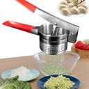 Stainless Steel Vegetable Squeezer, Upgrade Red Silicone Handle Metal Vegetable Water Squeezer for Squeezing Veggie Liquid